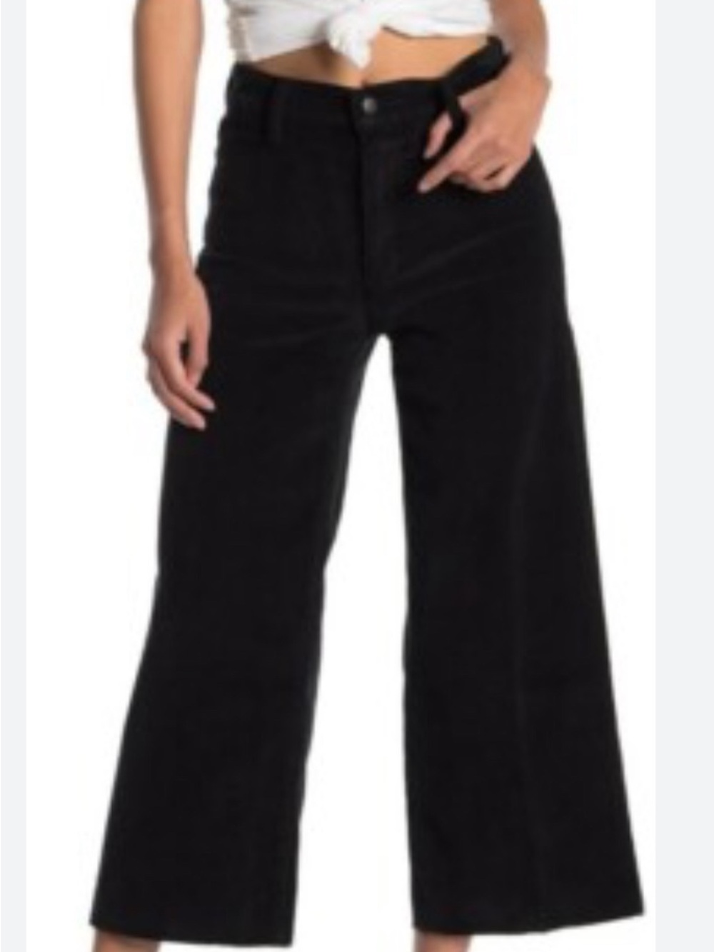 Joe's Jeans black Corduroy crop